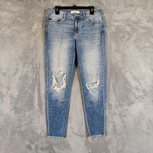 KanCan Jeans Women 31 Blue Estilo Skinny Low Rise Denim Stretch Ripped Pants